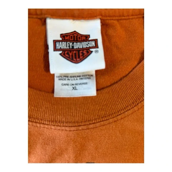 Vintage Harley-Davidson Orange Graphic T-Shirt - Picture 5 of 5